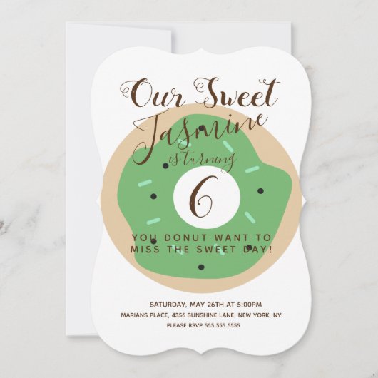 Halloween Green Pumpkin Sprinkle Donut Birthday Kaart (Voorkant)