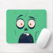 Halloween Green Scared Zombie Mousepad Muismat (Met muis)
