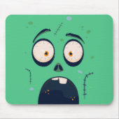 Halloween Green Scared Zombie Mousepad Muismat (Voorkant)