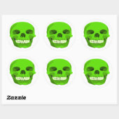 Halloween Green Scull Your Party Sticker (Vel)