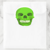 Halloween Green Scull Your Party Sticker (Tas)