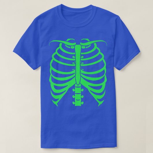 Halloween Green Skeleton Botten T-shirt (Design voorkant)