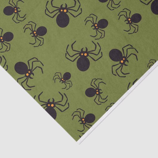 Halloween Green Spider Pattern Tissuepapier (Detail)