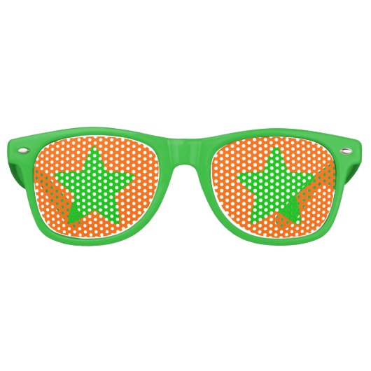 Halloween Green Star Party Shades Retro Zonnebril (Voorkant)