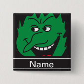 Halloween Green Witch Face Personaliseren Vierkante Button 5,1 Cm (Voorkant)