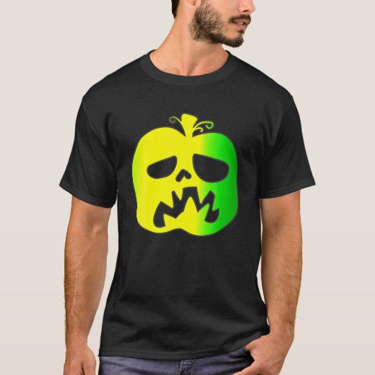 Halloween Green Yellow Pumpkin T-shirt (Voorkant)