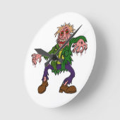 Halloween Green Zombie Monster Ronde Klok (Hoek)