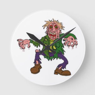 Halloween Green Zombie Monster Ronde Klok