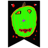 Halloween Green Zombie Pumpkins Bunting Banner (Eerste vlag)