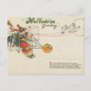 Halloween Greeting Airplane Witch  Briefkaart