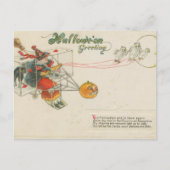 Halloween Greeting Airplane Witch  Briefkaart (Voorkant)