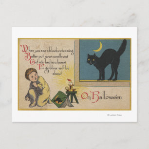 Halloween Greeting Black Cat Briefkaart