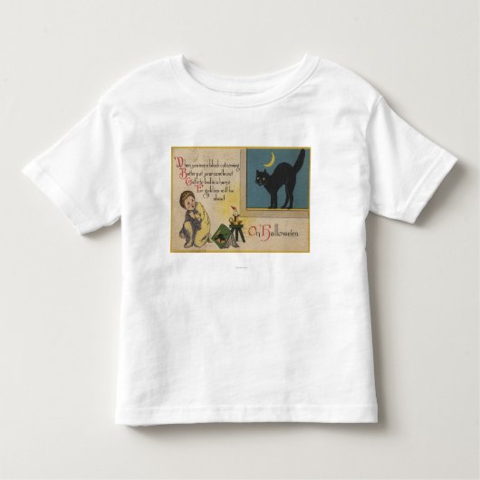 Halloween Greeting Black Cat Kinder Shirts (Voorkant)