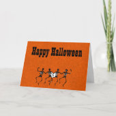 Halloween Greeting Card with Dancing Skull's Kaart (Voorkant)