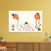 Halloween Greeting en mevrouw Jack-O-Lantern Canvas Afdruk (Insitu (Woonkamer))