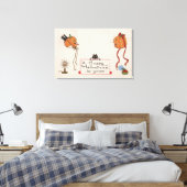 Halloween Greeting en mevrouw Jack-O-Lantern Canvas Afdruk (Insitu (Slaapkamer))