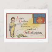 Halloween Greeting Goblin in Window Briefkaart (Voorkant)