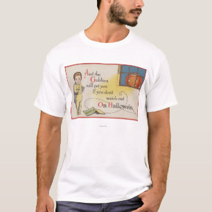 Halloween Greeting Goblin in Window T-shirt