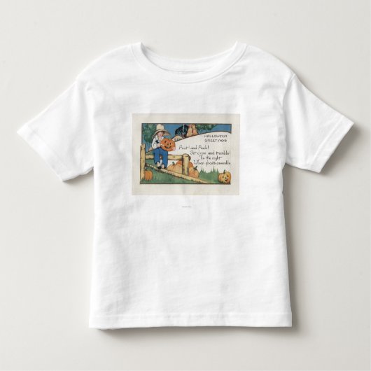 Halloween Greeting Hist en Hark Kinder Shirts (Voorkant)