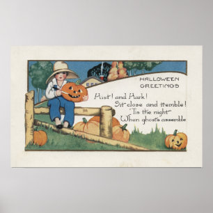 Halloween Greeting Hist en Hark Poster