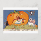 Halloween Greeting Kinder, Pumpkin, Owl Briefkaart (Voorkant)