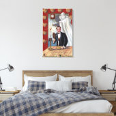 Halloween Greeting Man en Ghost Canvas Afdruk (Insitu (Slaapkamer))