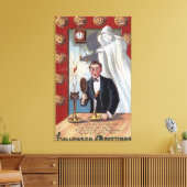 Halloween Greeting Man en Ghost Canvas Afdruk (Insitu (Woonkamer))