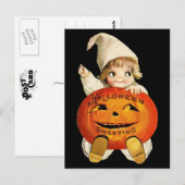  Halloween Greeting met Little Girl Briefkaart (Voorkant / Achterkant)