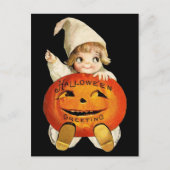 Halloween Greeting met Little Girl Briefkaart (Voorkant)