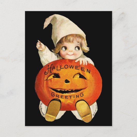  Halloween Greeting met Little Girl Briefkaart (Voorkant)
