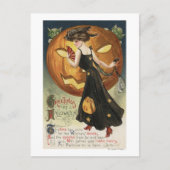 Halloween Greeting, Witch Dansand Pumpkin Briefkaart (Voorkant)