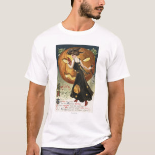 Halloween Greeting, Witch Dansand Pumpkin T-shirt