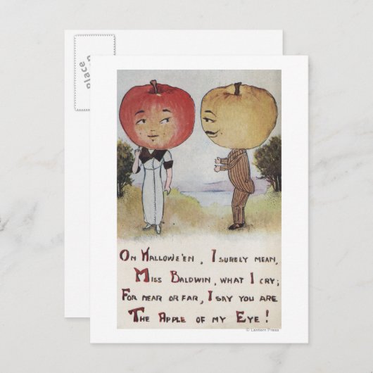 Halloween GreetingApple Head Briefkaart (Voorkant / Achterkant)