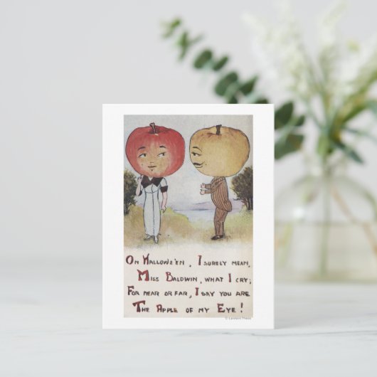 Halloween GreetingApple Head Briefkaart (Staand voorkant)