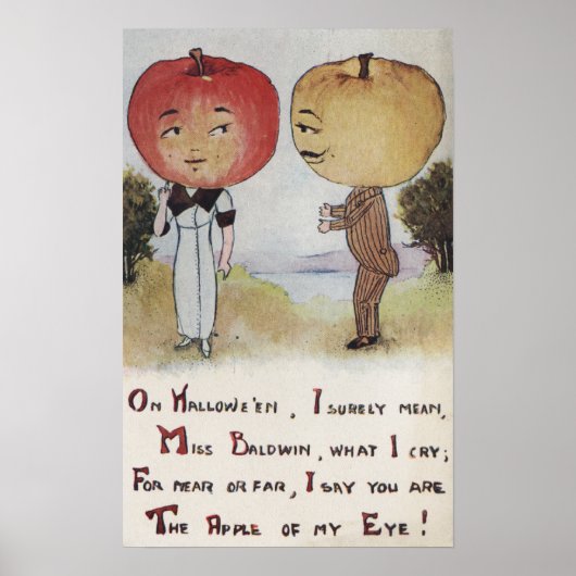 Halloween GreetingApple Head Poster (Voorkant)