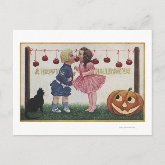 Halloween GreetingApples op Koord Briefkaart (Voorkant)
