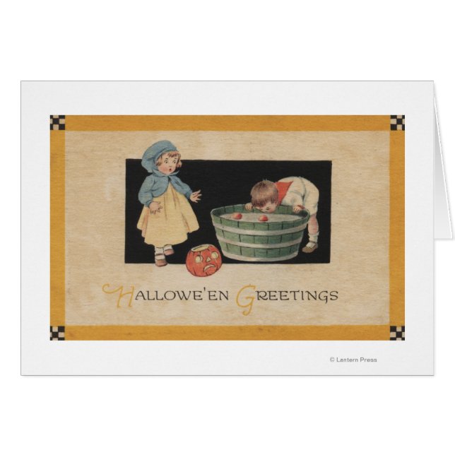 Halloween GreetingBobbing voor appels (Voorkant Horizontaal)