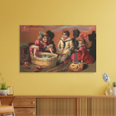 Halloween GreetingBobbing voor appels #2 Canvas Afdruk (Insitu (Woonkamer))