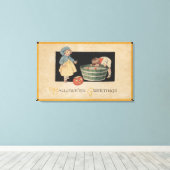 Halloween GreetingBobbing voor appels Canvas Afdruk (Insitu (Houten vloer))