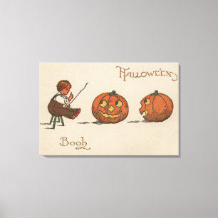Halloween GreetingBook Canvas Afdruk