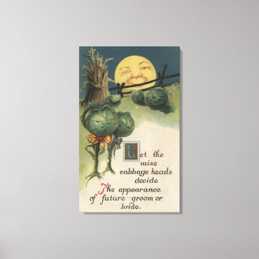 Halloween GreetingCabbage Anthropomorfisme Canvas Afdruk (Voorkant)