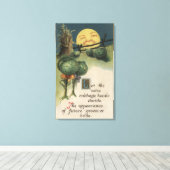 Halloween GreetingCabbage Anthropomorfisme Canvas Afdruk (Insitu (Houten vloer))