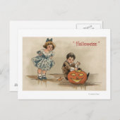 Halloween GreetingCarving Pumpkin Briefkaart (Voorkant / Achterkant)
