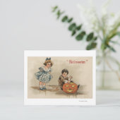 Halloween GreetingCarving Pumpkin Briefkaart (Staand voorkant)