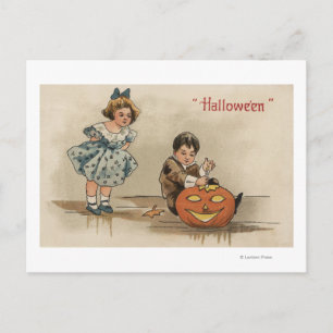 Halloween GreetingCarving Pumpkin Briefkaart