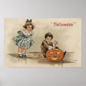 Halloween GreetingCarving Pumpkin Poster (Voorkant)