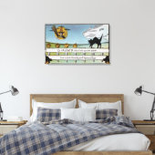 Halloween GreetingCat on Fence Canvas Afdruk (Insitu (Slaapkamer))