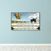 Halloween GreetingCat on Fence Canvas Afdruk (Insitu (Houten vloer))