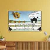 Halloween GreetingCat on Fence Canvas Afdruk (Insitu (Woonkamer))