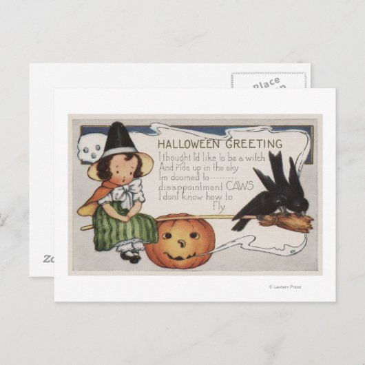 Halloween GreetingCrows Briefkaart (Voorkant / Achterkant)